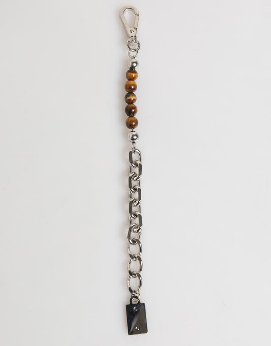 Dolce & Gabbana Men's Chain Beaded Brass Silver Natural Gem & Zamak Bracelet - Natural Silver