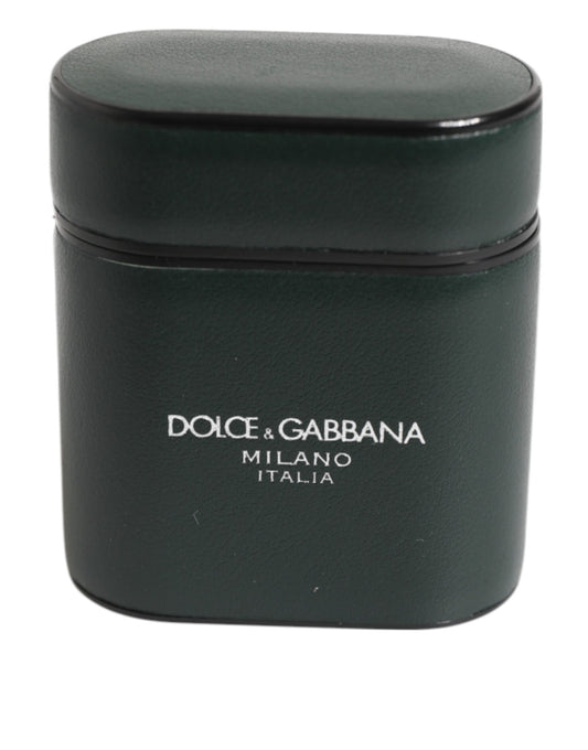 Dolce & Gabbana Calfskin Leather Earbuds Carrying Case - Black Print