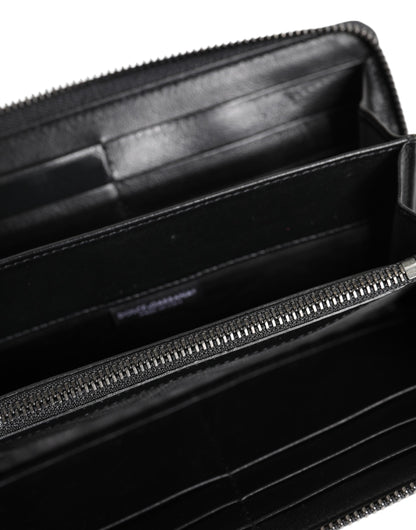 Dolce & Gabbana Caiman Calf Leather Cardholder Wallet - Black Blue