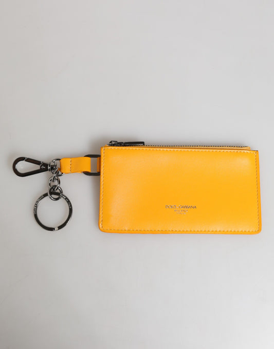 Dolce & Gabbana Calf Leather Cardholder Wallet - Orange Yellow