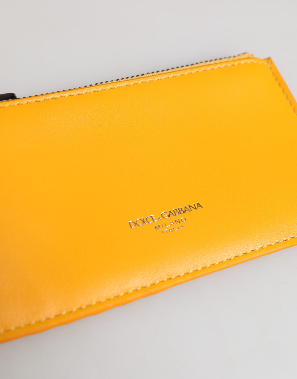 Dolce & Gabbana Calf Leather Cardholder Wallet - Orange Yellow