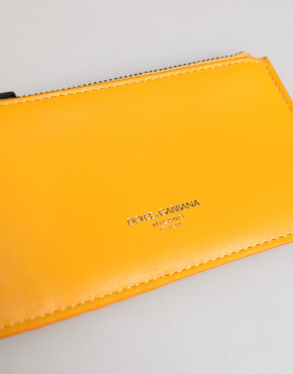 Dolce & Gabbana Calf Leather Cardholder Wallet - Orange Yellow