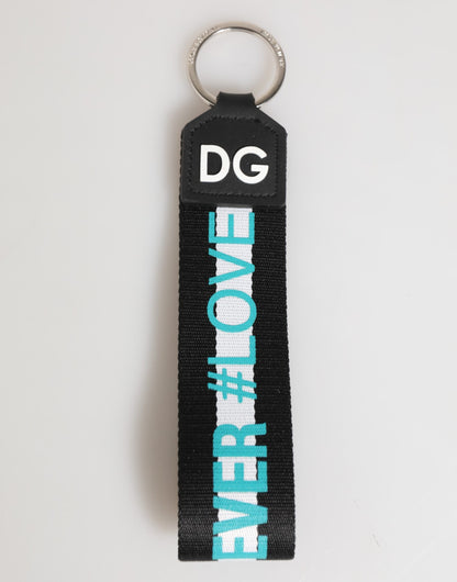 Dolce & Gabbana Multicolor Logo Polyester Brass Holder Keychain Keyring