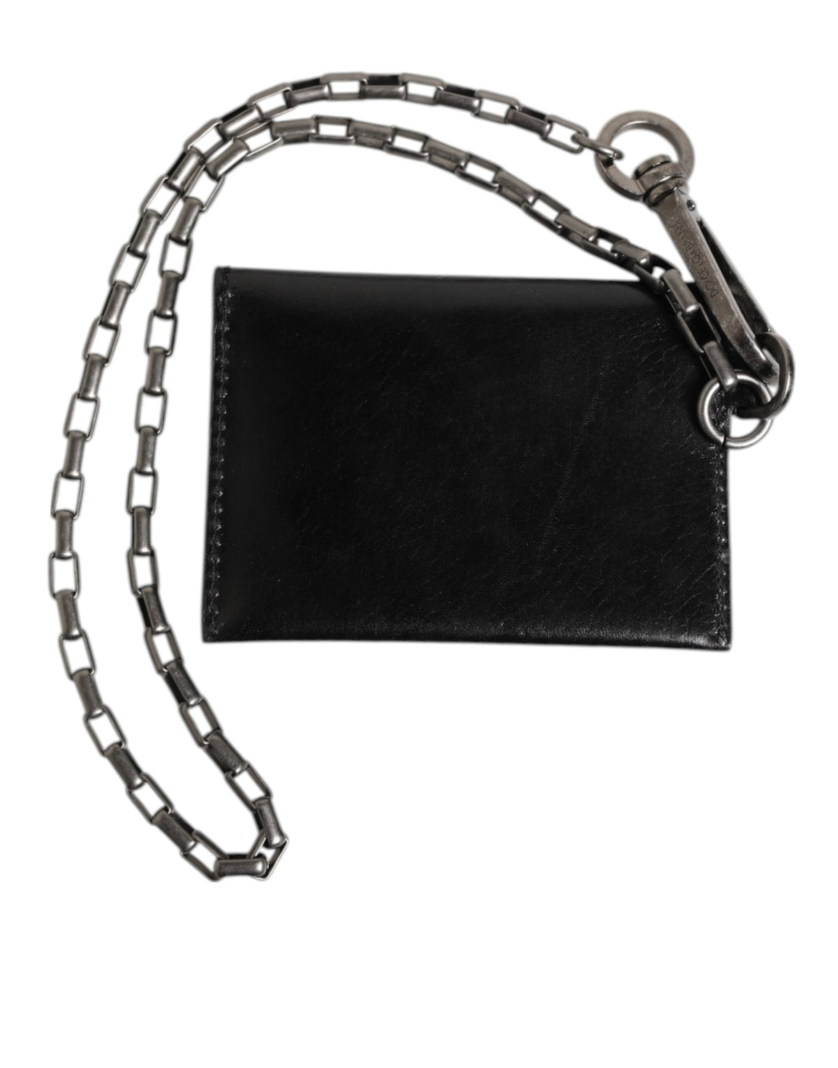 Dolce & Gabbana Pony Cavallo Horse Leather Cardholder Wallet - Black Silver Monogram