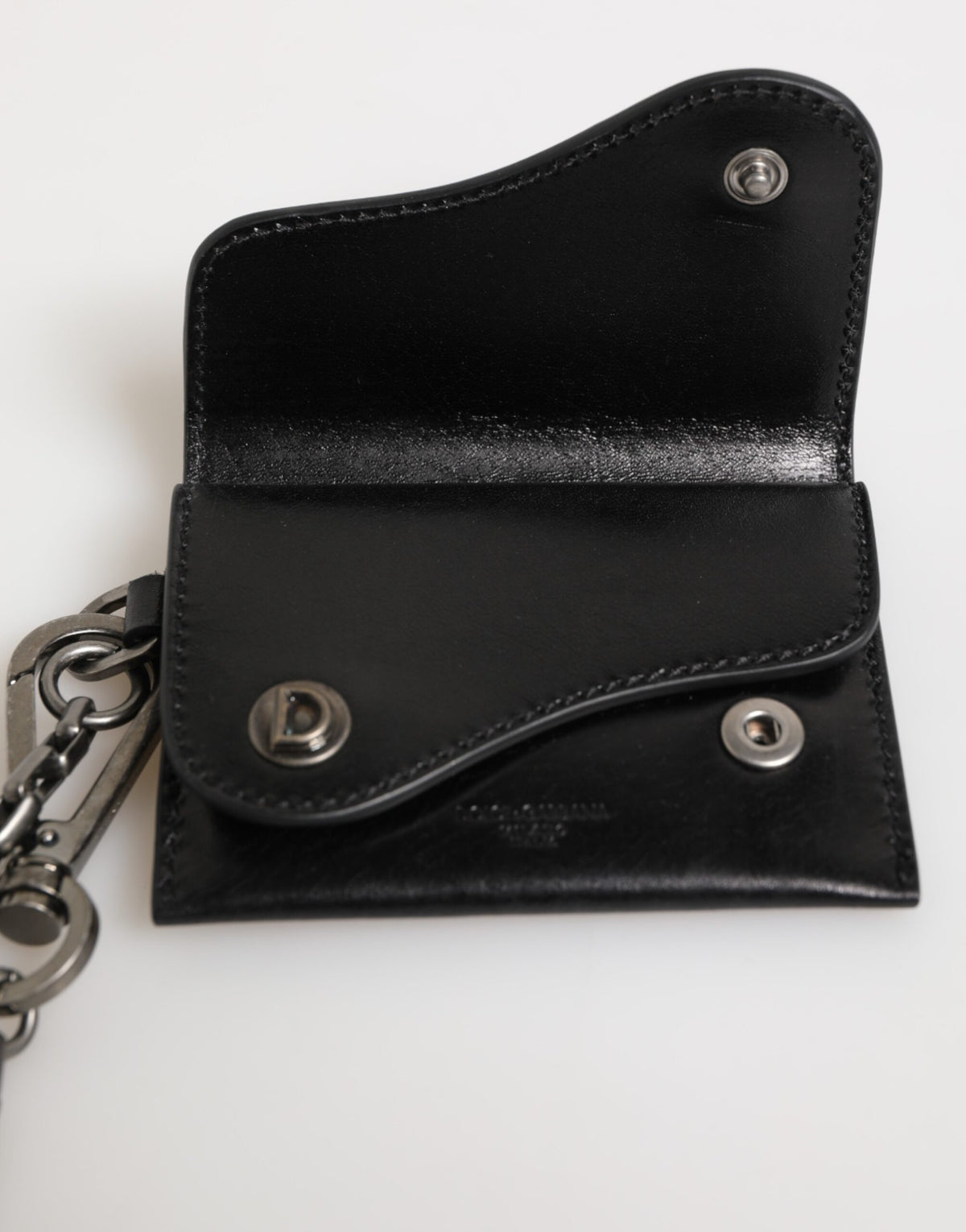 Dolce & Gabbana Pony Cavallo Horse Leather Cardholder Wallet - Black Silver Monogram