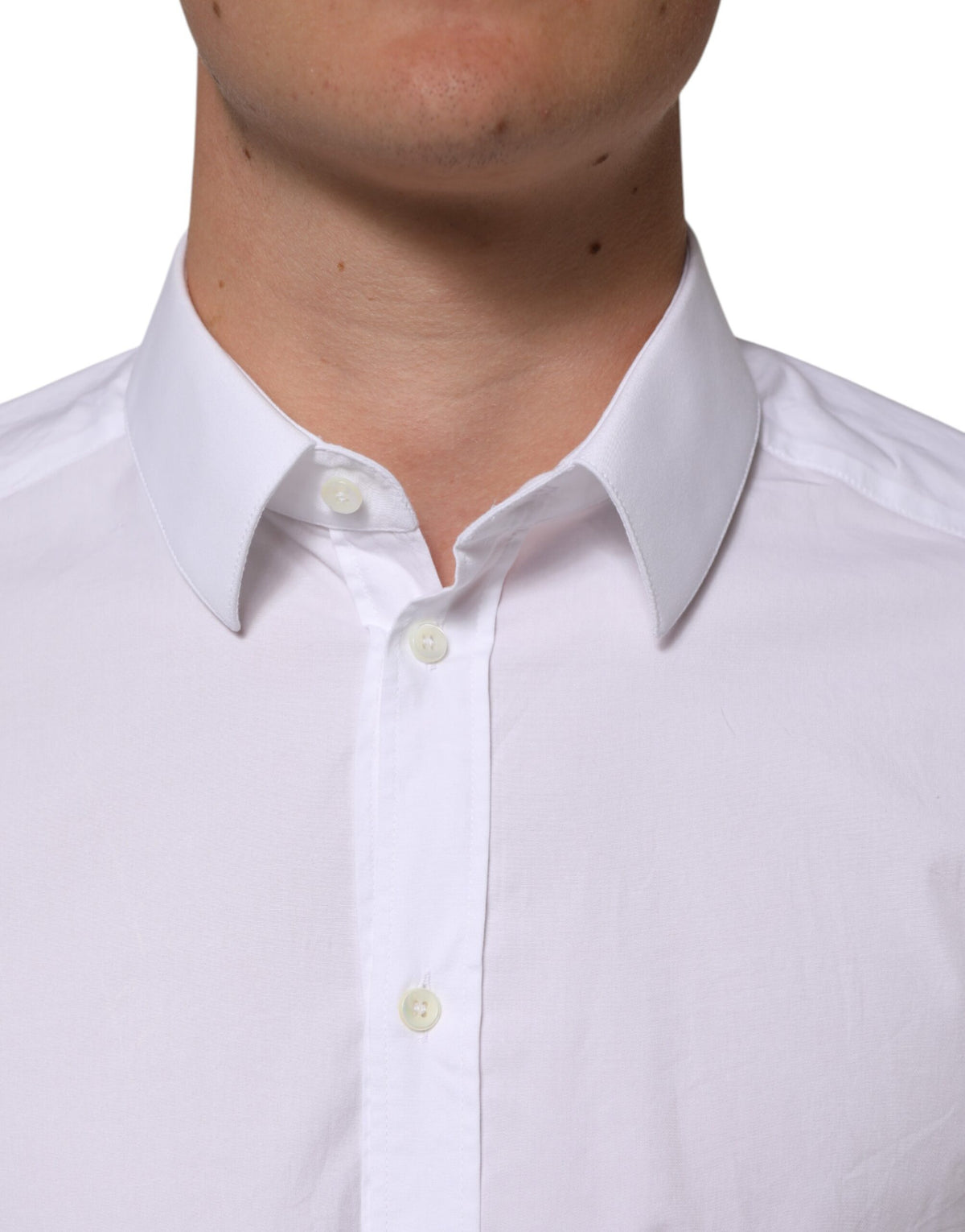 Dolce & Gabbana Men's Slim Long-Sleeve Cotton Shirt - Gold White