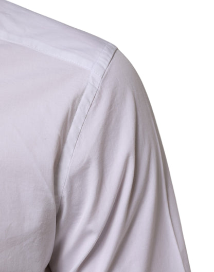 Dolce & Gabbana Men's Slim Long-Sleeve Cotton Shirt - Gold White