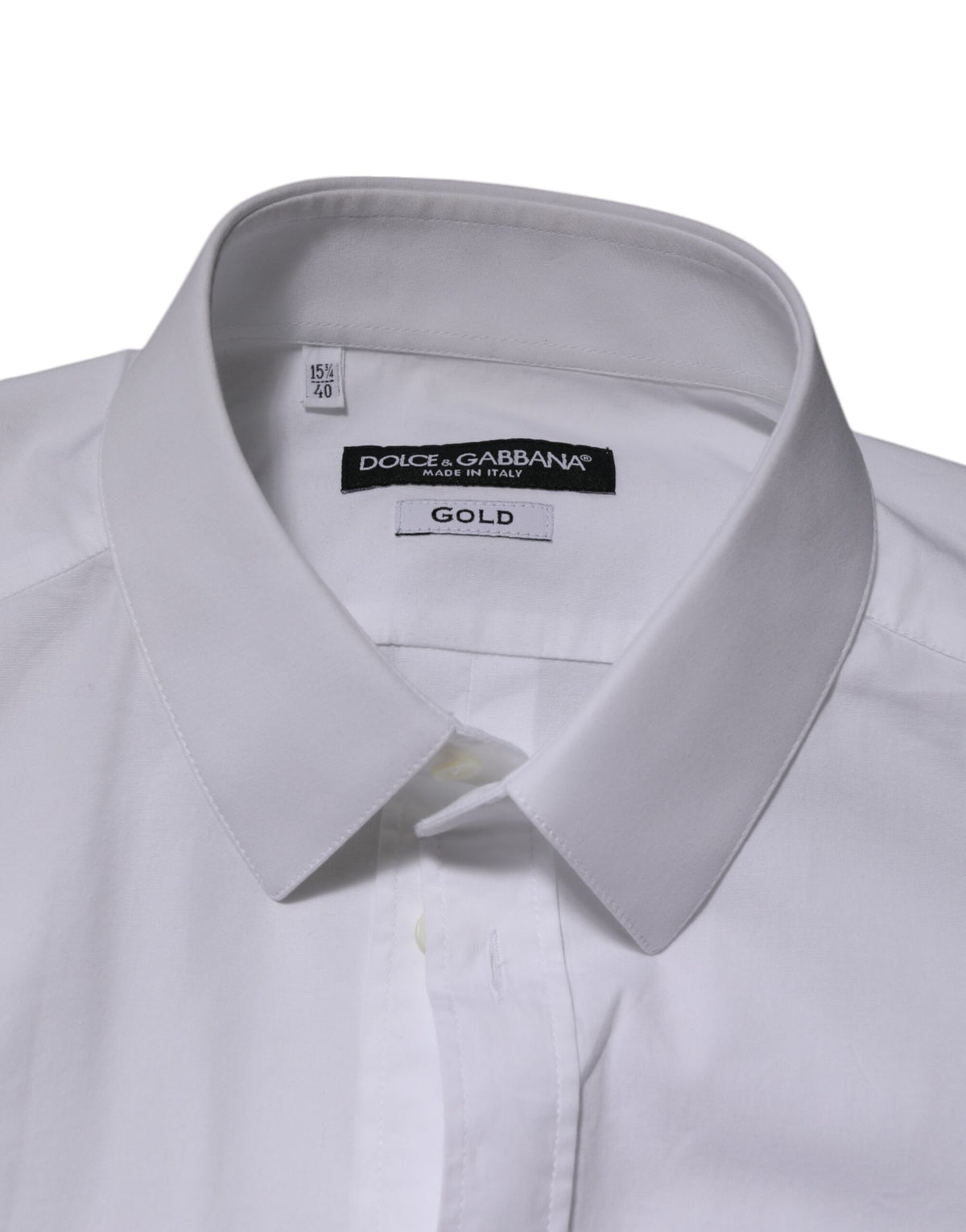 Dolce & Gabbana Men's Slim Long-Sleeve Cotton Shirt - Gold White