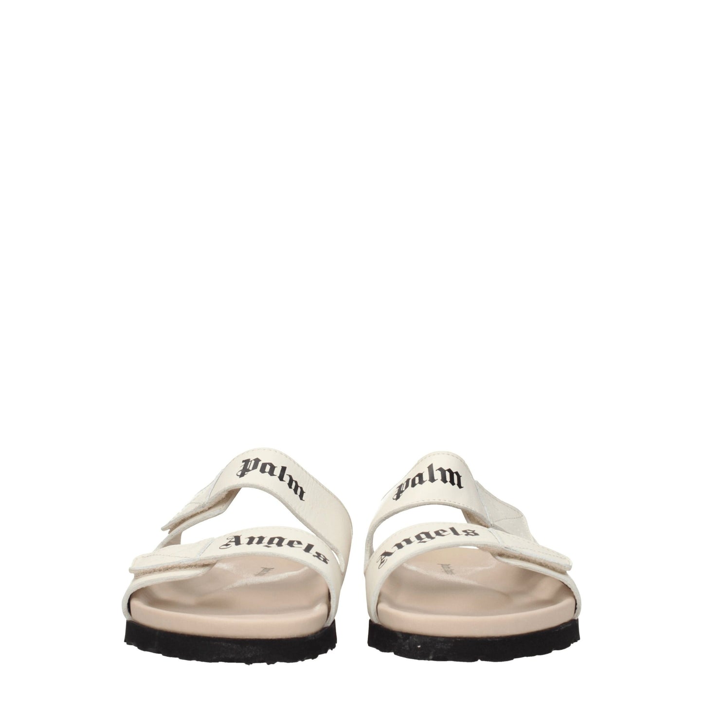 Palm Angels Beige Leather Slippers Sandals