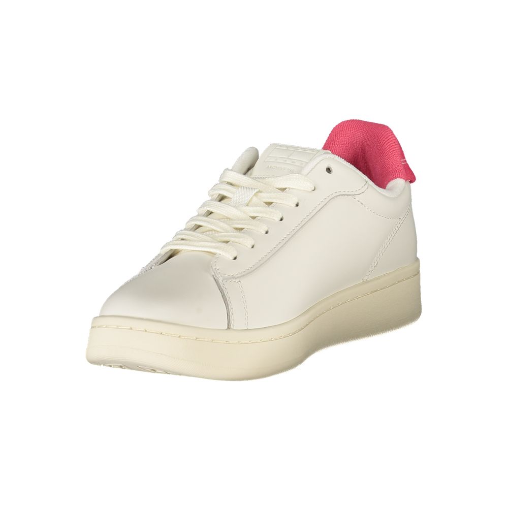Athletic Sneakers Tommy Hilfiger women polyester polyethylene leather fuchsia, white & signature featuring a avant-garde Women's Athletic Polyester Polyethylene Leather Sneakers design with a avant-garde athletic style for a refined finish.