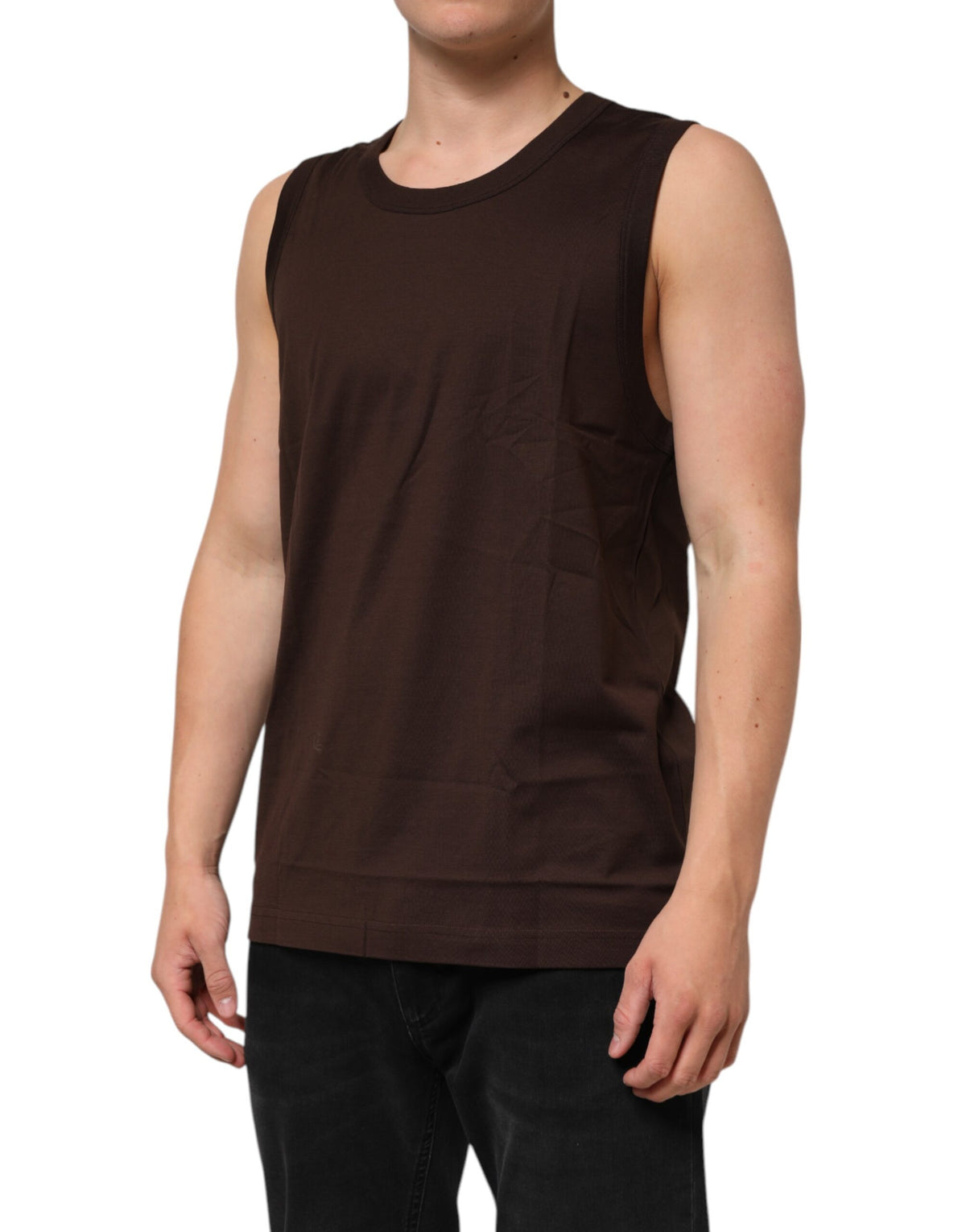 Dolce & Gabbana Men's Regular Fit Cotton Tank Top - Brown