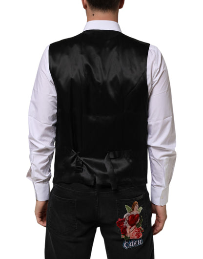 Dolce & Gabbana Men's Virgin Wool Polyester & Silk Vest - Purple