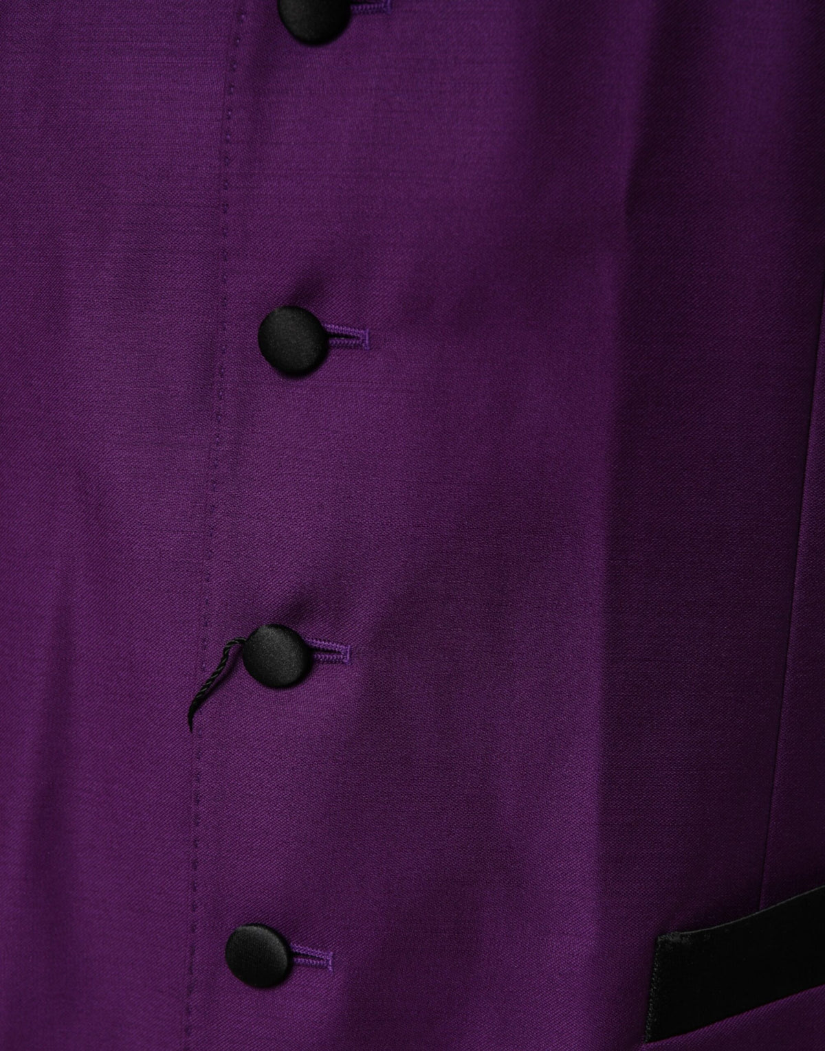 Dolce & Gabbana Men's Virgin Wool Polyester & Silk Vest - Purple