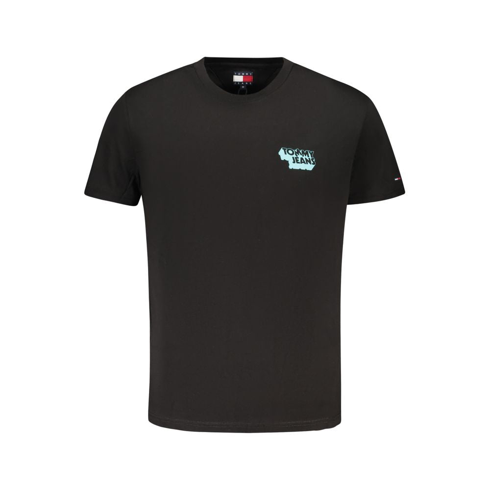 T-Shirt by Tommy Hilfiger for men in cotton black features an edgy silhouette, meticulously detailed with a sophisticated and for a truly edgy finish.