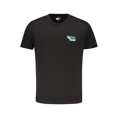 T-Shirt by Tommy Hilfiger for men in cotton black features an edgy silhouette, meticulously detailed with a sophisticated and for a truly edgy finish.