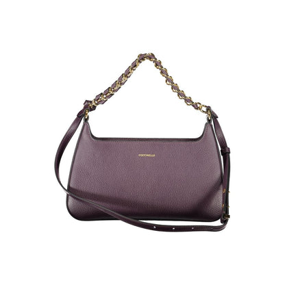 Coccinelle Prune Leather Beat Generation Medium Handbag