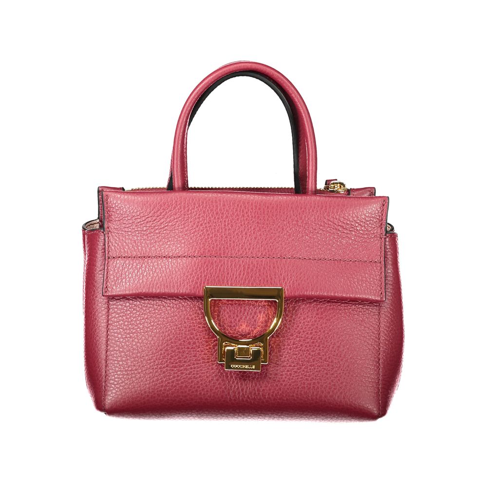 Coccinelle Purple Leather Arlettis Medium Satchel Handbag