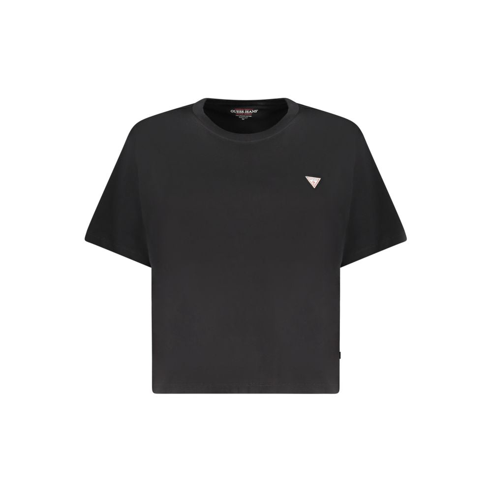 Guess Jeans Black Cotton Tops & T-Shirt