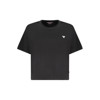 Guess Jeans Black Cotton Tops & T-Shirt