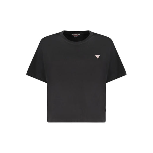 Guess Jeans Black Cotton Tops & T-Shirt