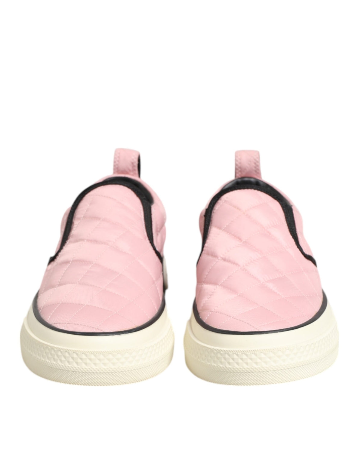 Dolce & Gabbana Women's Low Top Slip On Plush Cotton Nylon & Viscose Sneakers - Black Pink