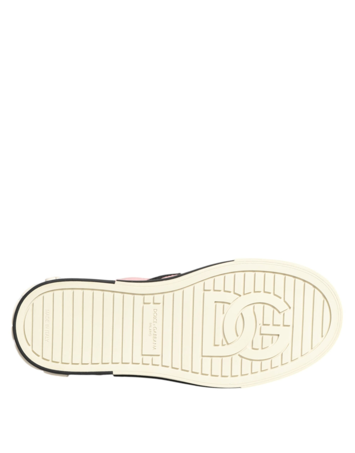 Dolce & Gabbana Women's Low Top Slip On Plush Cotton Nylon & Viscose Sneakers - Black Pink