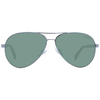 Sunglasses by Guess for unisex in metal silver features an ethereal aviator full-rim frame design with frames and non-polarized category-3-dark-tint lens for a ethereal finish.