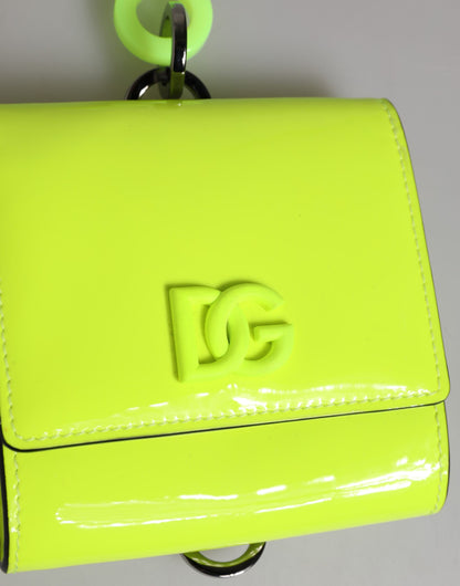 Dolce & Gabbana Calf Leather Cardholder Wallet - Green Yellow