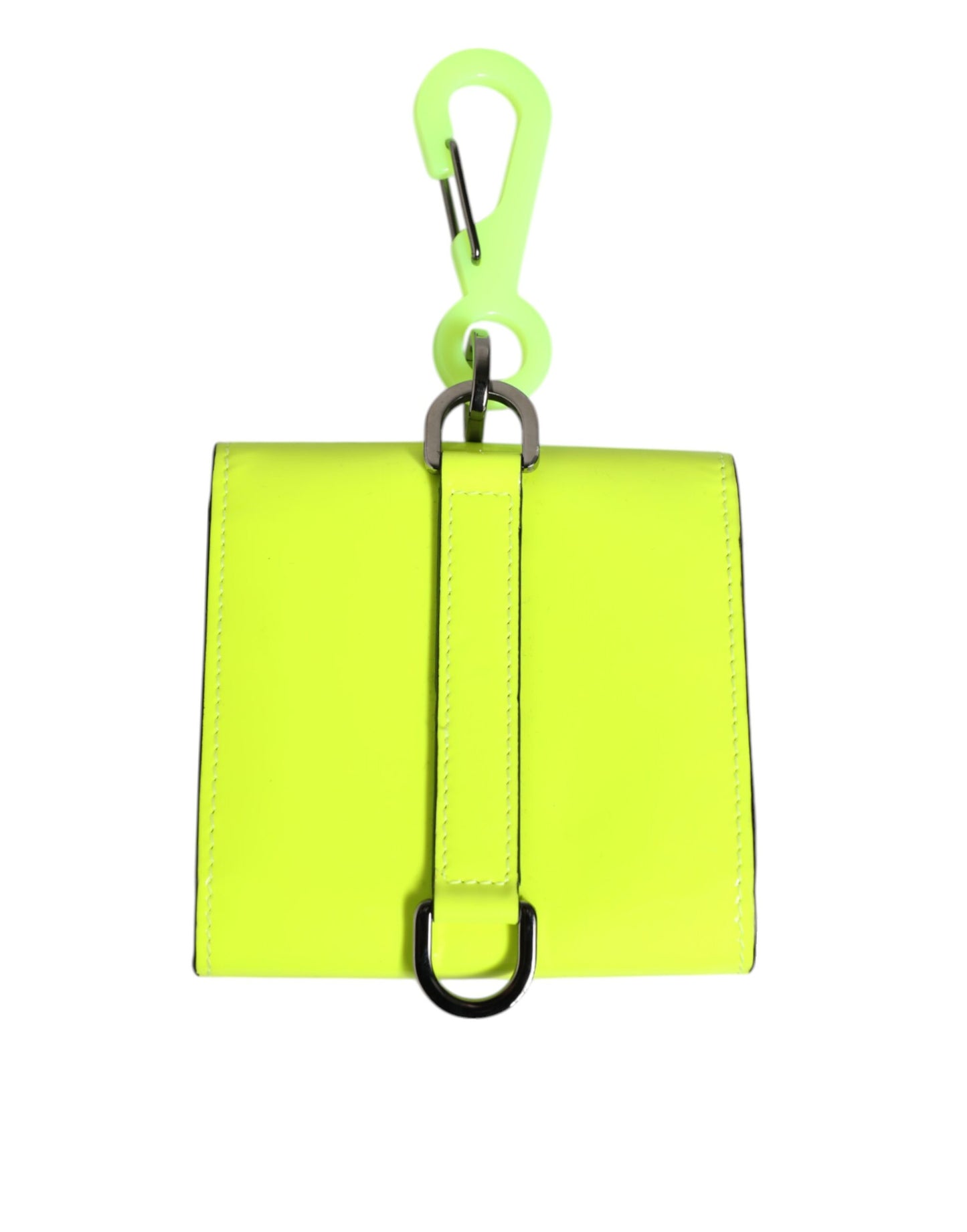 Dolce & Gabbana Yellow Green Bifold DG Logo Neck Strap Cardholder Wallet