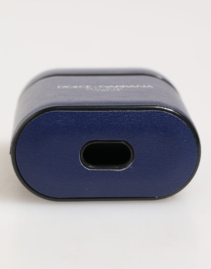 Dolce & Gabbana Calfskin Leather Earbuds Carrying Case - Blue Print