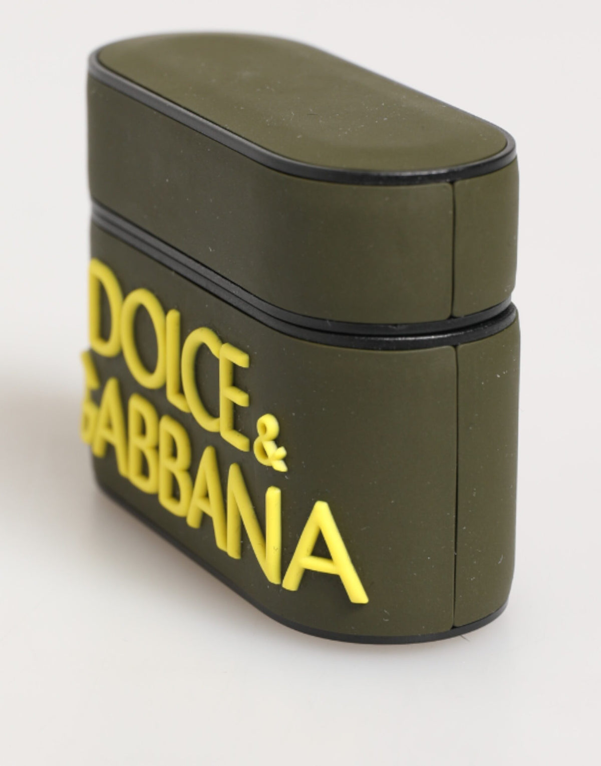 Dolce & Gabbana TU Polycarbonate PVC Polyurethane & Rubber Earbuds Carrying Case - Military Green Yellow