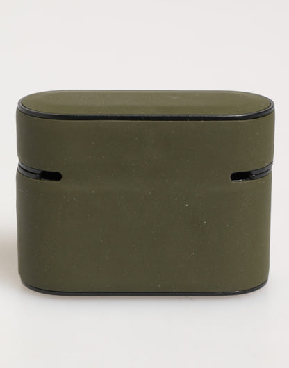 Dolce & Gabbana TU Polycarbonate PVC Polyurethane & Rubber Earbuds Carrying Case - Military Green Yellow