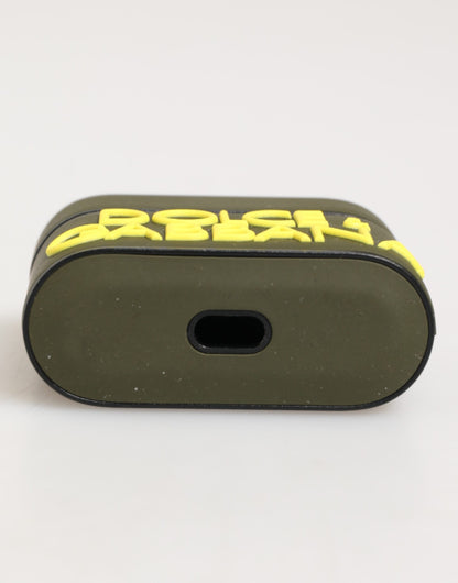 Dolce & Gabbana TU Polycarbonate PVC Polyurethane & Rubber Earbuds Carrying Case - Military Green Yellow