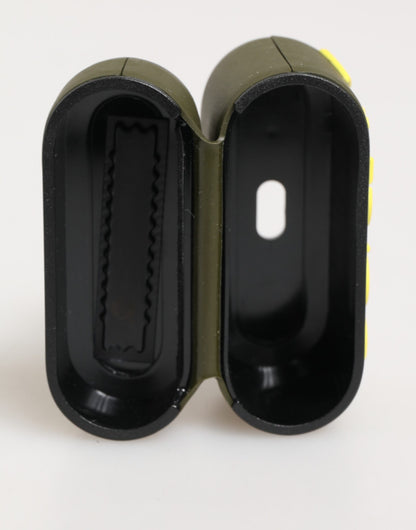 Dolce & Gabbana TU Polycarbonate PVC Polyurethane & Rubber Earbuds Carrying Case - Military Green Yellow