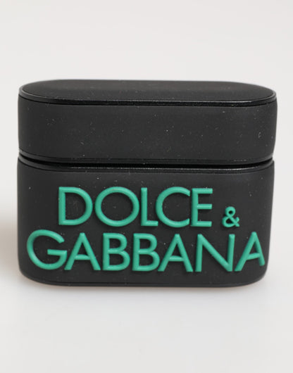 Dolce & Gabbana TU Polycarbonate PVC Polyurethane & Rubber Earbuds Carrying Case - Black Mint Green
