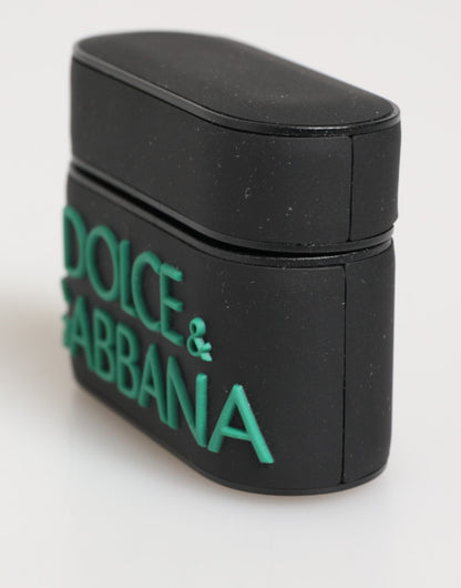 Dolce & Gabbana TU Polycarbonate PVC Polyurethane & Rubber Earbuds Carrying Case - Black Mint Green