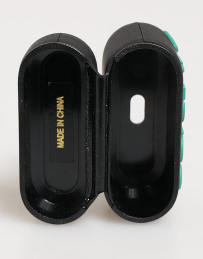 Dolce & Gabbana TU Polycarbonate PVC Polyurethane & Rubber Earbuds Carrying Case - Black Mint Green