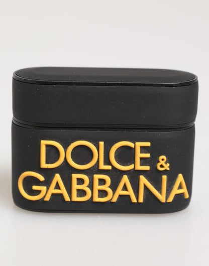 Dolce & Gabbana TU Polycarbonate PVC Polyurethane & Rubber Earbuds Carrying Case - Black Yellow