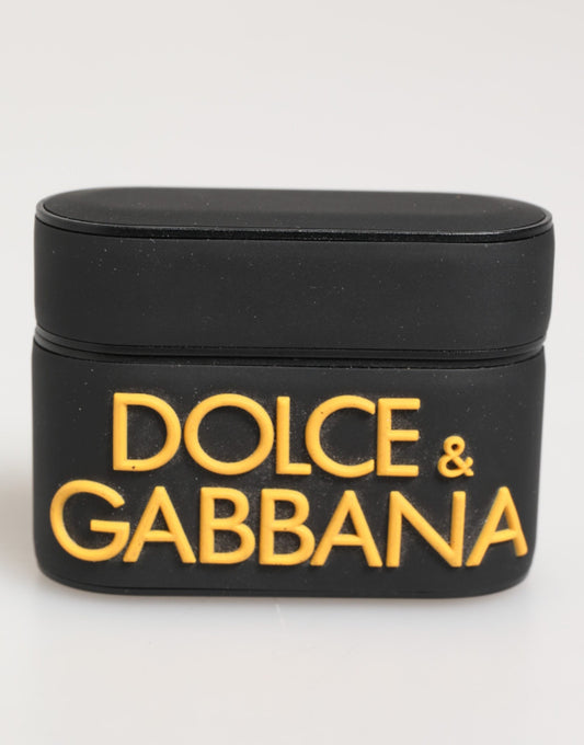Dolce & Gabbana TU Polycarbonate PVC Polyurethane & Rubber Earbuds Carrying Case - Black Yellow