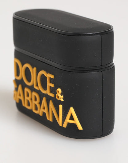 Dolce & Gabbana TU Polycarbonate PVC Polyurethane & Rubber Earbuds Carrying Case - Black Yellow