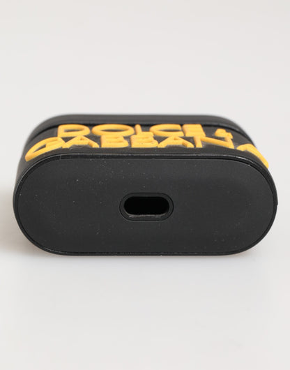 Dolce & Gabbana TU Polycarbonate PVC Polyurethane & Rubber Earbuds Carrying Case - Black Yellow