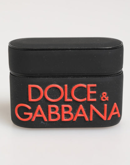 Dolce & Gabbana TU Polycarbonate PVC Polyurethane & Rubber Earbuds Carrying Case - Black Orange