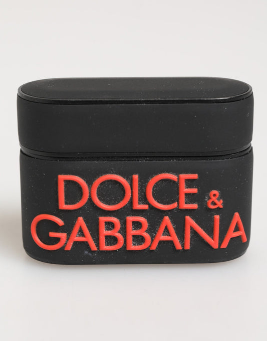 Dolce & Gabbana TU Polycarbonate PVC Polyurethane & Rubber Earbuds Carrying Case - Black Orange