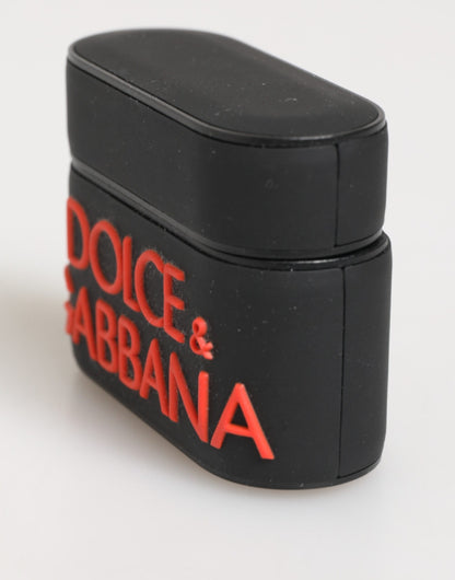 Dolce & Gabbana TU Polycarbonate PVC Polyurethane & Rubber Earbuds Carrying Case - Black Orange
