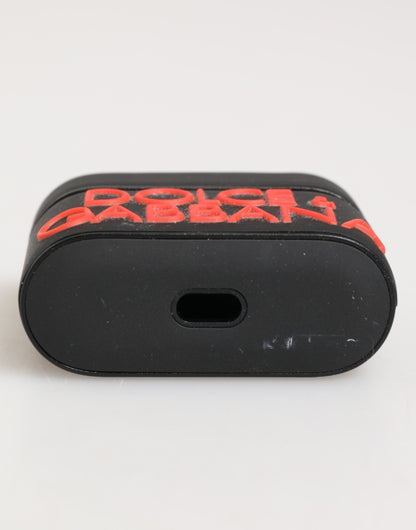 Dolce & Gabbana TU Polycarbonate PVC Polyurethane & Rubber Earbuds Carrying Case - Black Orange
