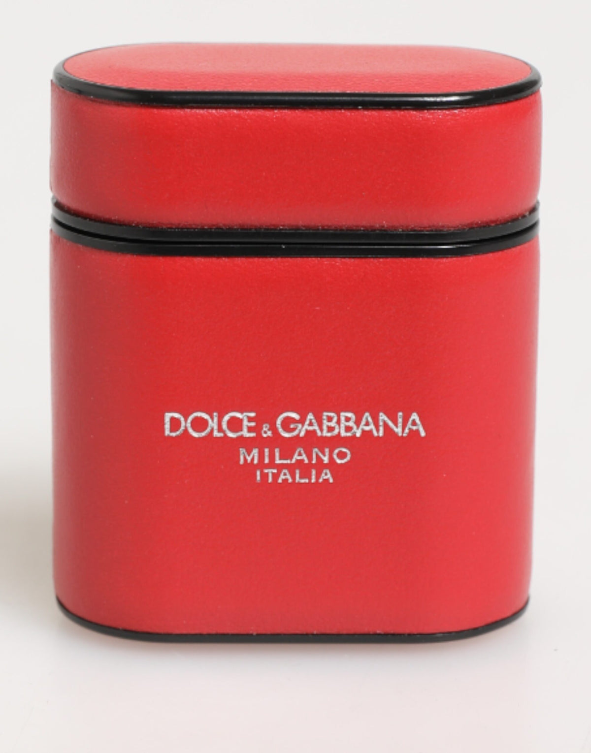 Dolce & Gabbana Calfskin Leather Earbuds Carrying Case - Red White Print