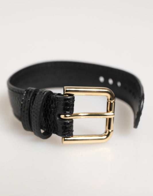 Dolce & Gabbana Men's Gold & Leather Bracelet - Black Gold Patterned