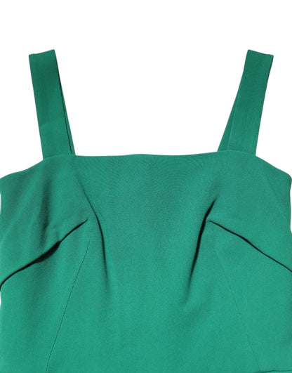 Dolce & Gabbana Women's Bodycon Cocktail Sleeveless Acetate Rayon Silk & Spandex Midi Dress - Dark Green