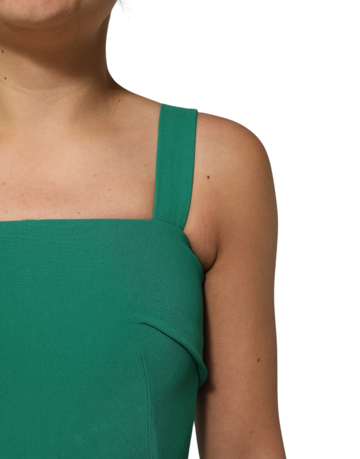 Dolce & Gabbana Women's Bodycon Cocktail Sleeveless Acetate Rayon Silk & Spandex Midi Dress - Dark Green