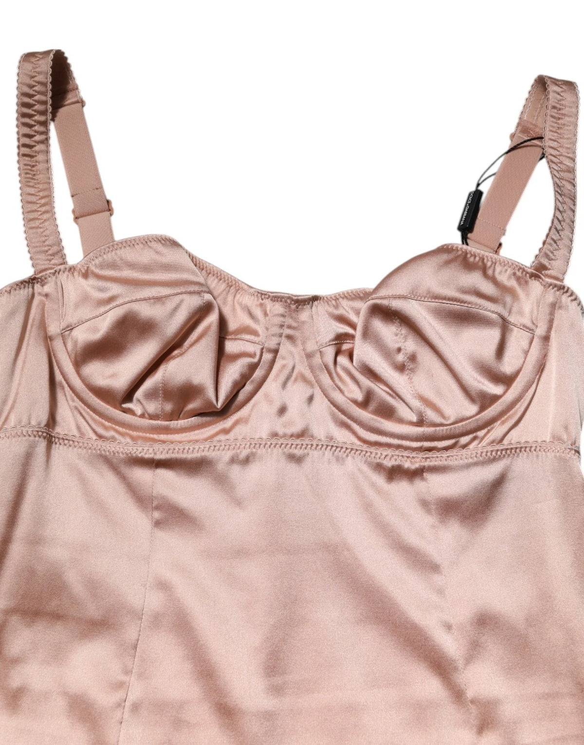 Dolce & Gabbana Women's Bodycon Corset Bustier Cocktail Sleeveless Satin Silk & Tulle Midi Dress - Pink
